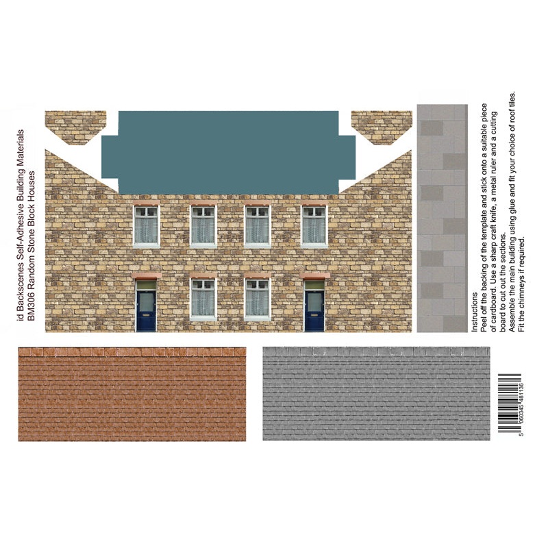 BM306 NEW & IMPROVED RANDOM STONE BLOCK HOUSES 00 PAPERS