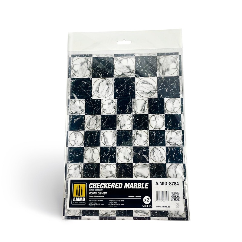 Checkered Marble. Round die-cut for Bases for Wargames