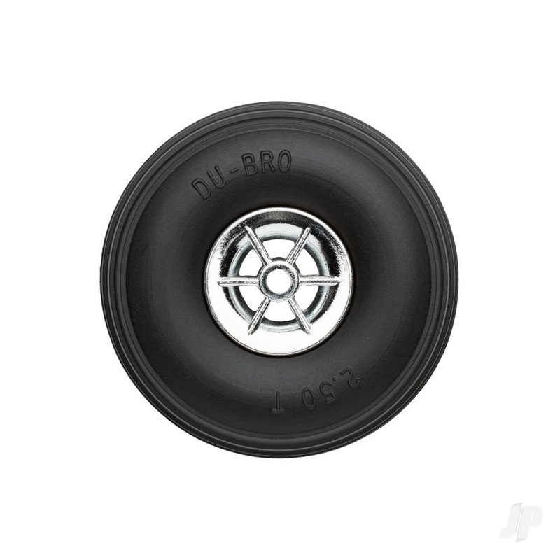Dubro 2.5in Diameter Chrome Treaded Wheels (2 pcs)