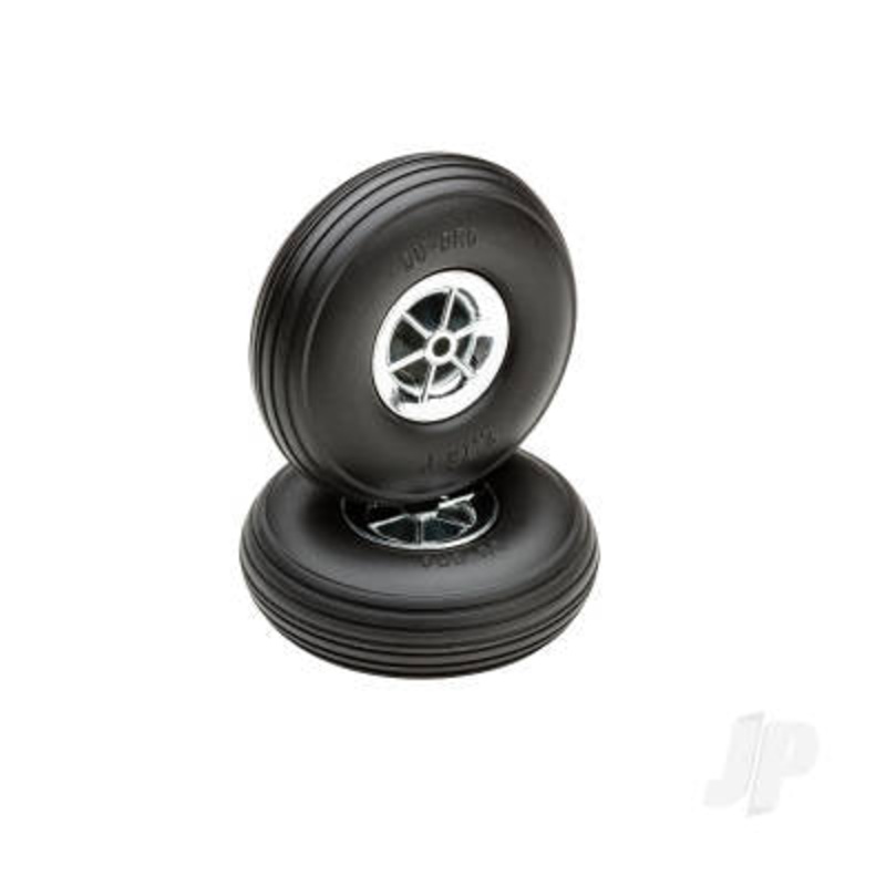 Dubro 2.75n Diameter Chrome Treaded Wheels (2 pcs)