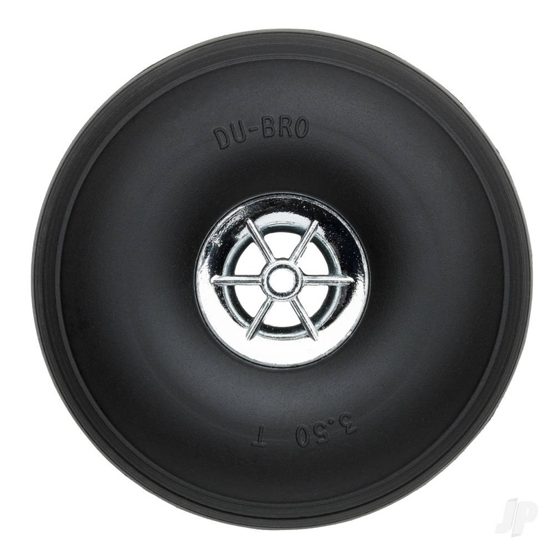 Dubro 3.5in Diameter Chrome Treaded Wheels (2 pcs)