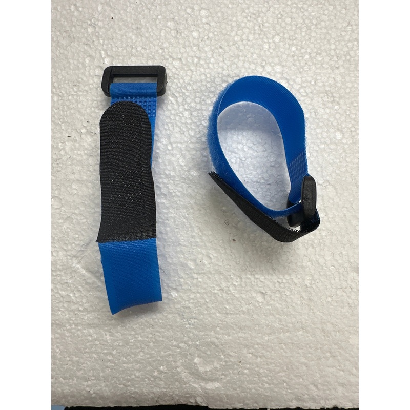 Two Velcro 200mm long 20 mm wide Battery Straps Blue