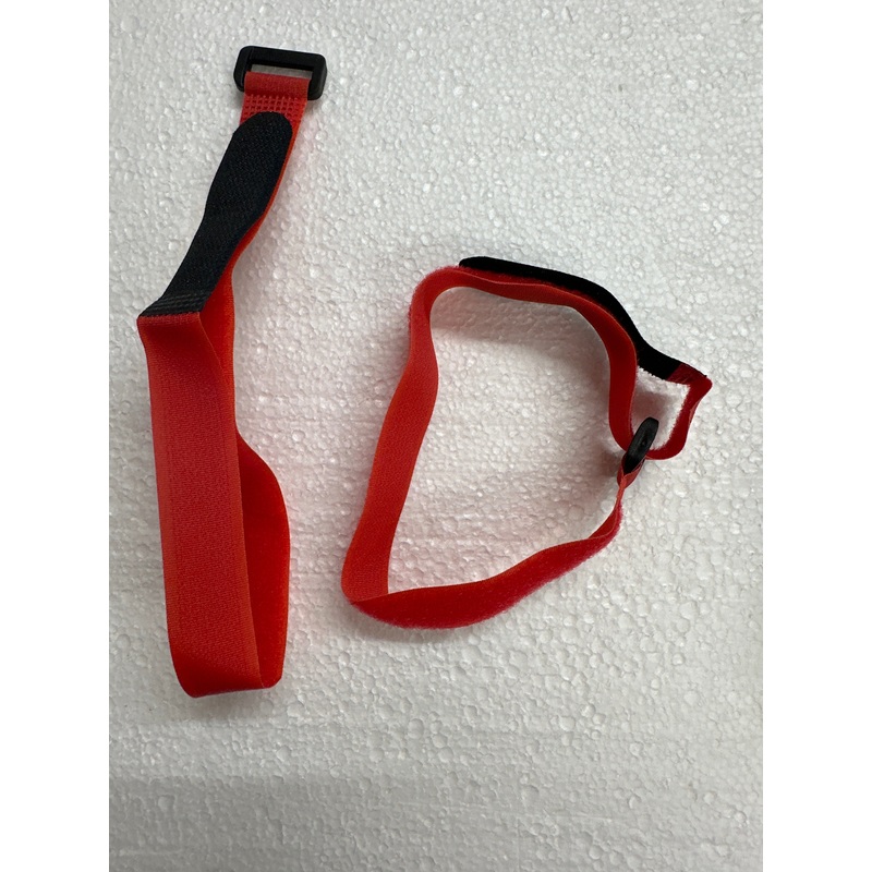 Two Velcro 400mm long 20 mm wide Battery Straps Red