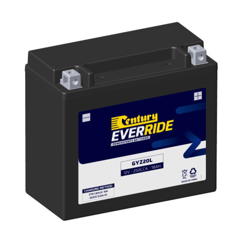 Century GYZ20L Heavy Duty AGM Battery 250 CCA 18AH