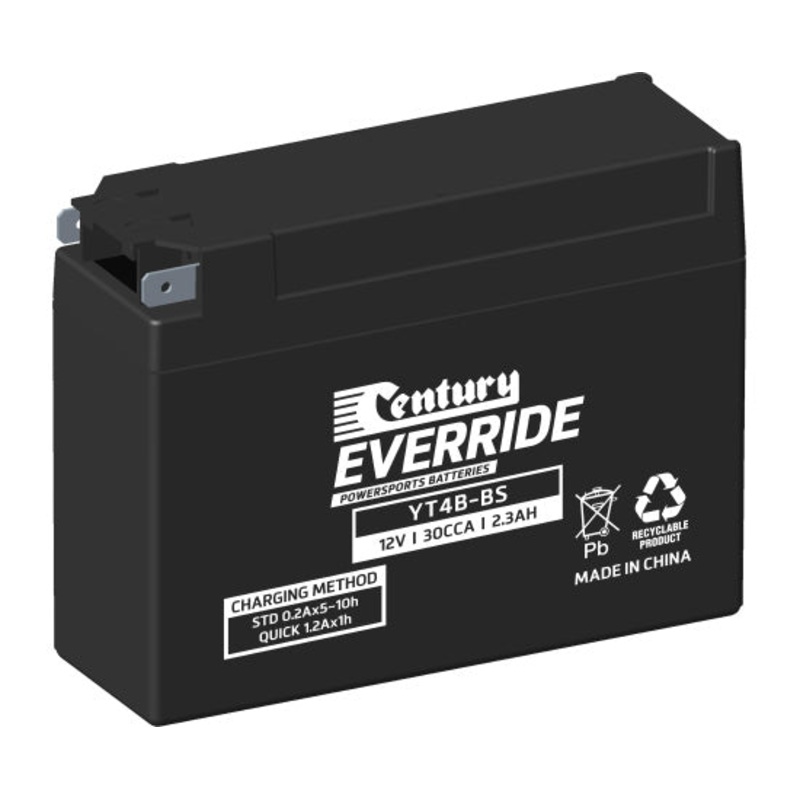 Century YT4B-BS Hi Performance AGM Battery 30 CCA 2.3AH