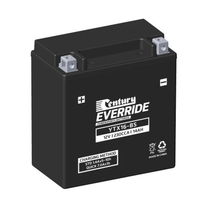 Century YTX16-BS Hi Performance AGM Battery 230 CCA 14Ah