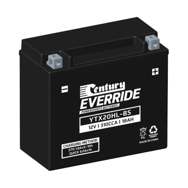 Century YTX20HL-BS Hi Performance AGM Battery 310CCA 18AH