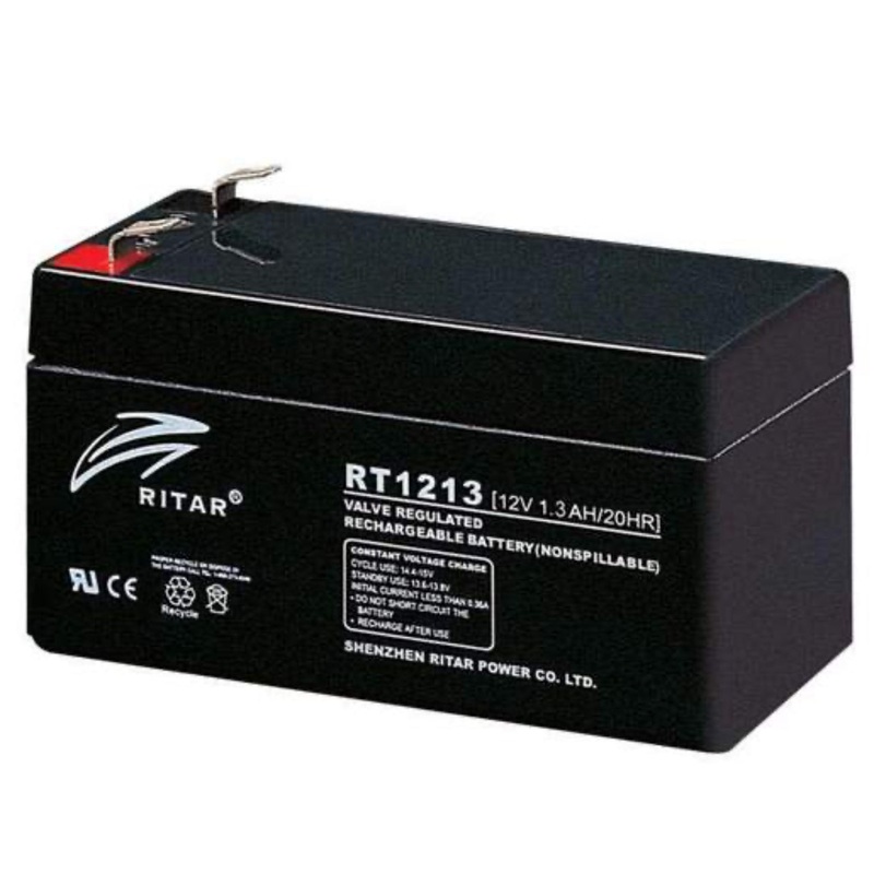 Ritar 12V 1.3AH Sealed Rechargeable SLA Battery RT1213