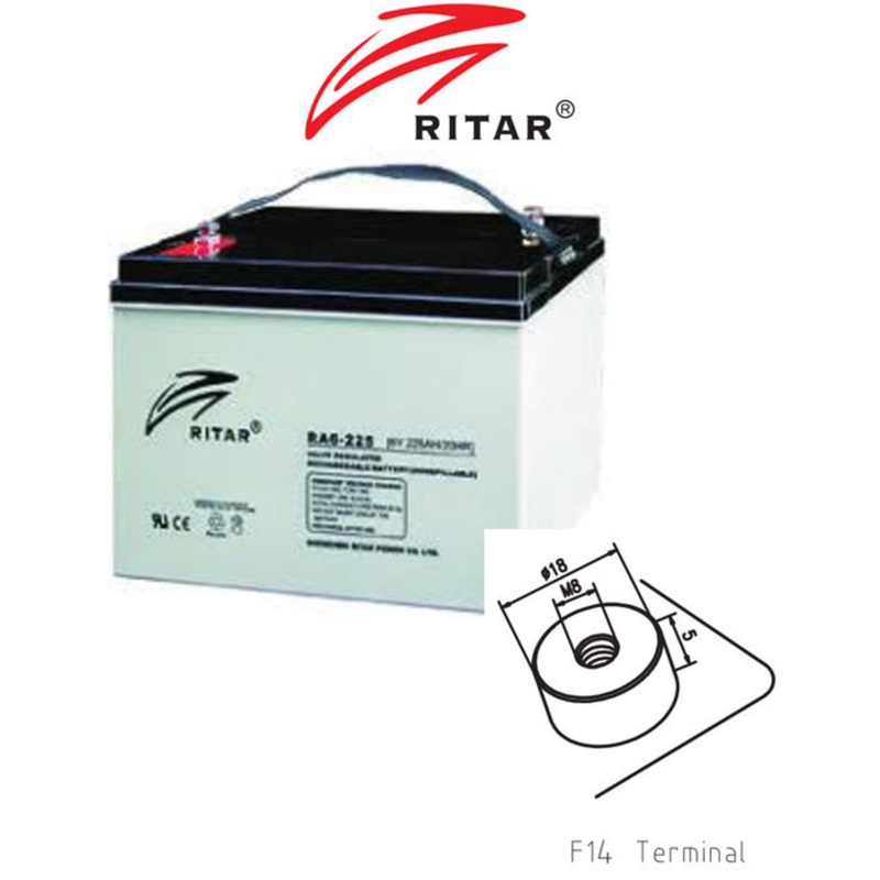 RITAR RA6-225EV 6V 225Ah Deep Cycle AGM Battery