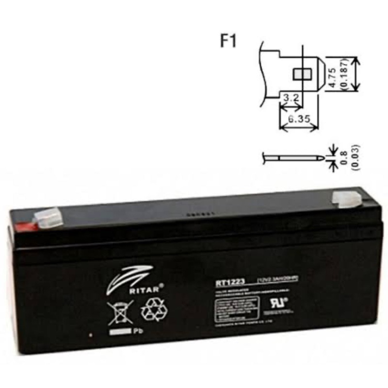 RITAR RT1223 12V 2.3AH SLA battery