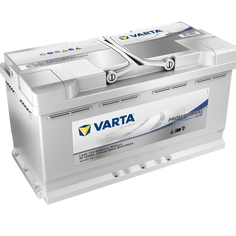 VARTA LA95 Dual Purpose Deep Cycle AGM Battery, 95Ah, 850 CCA, German Made