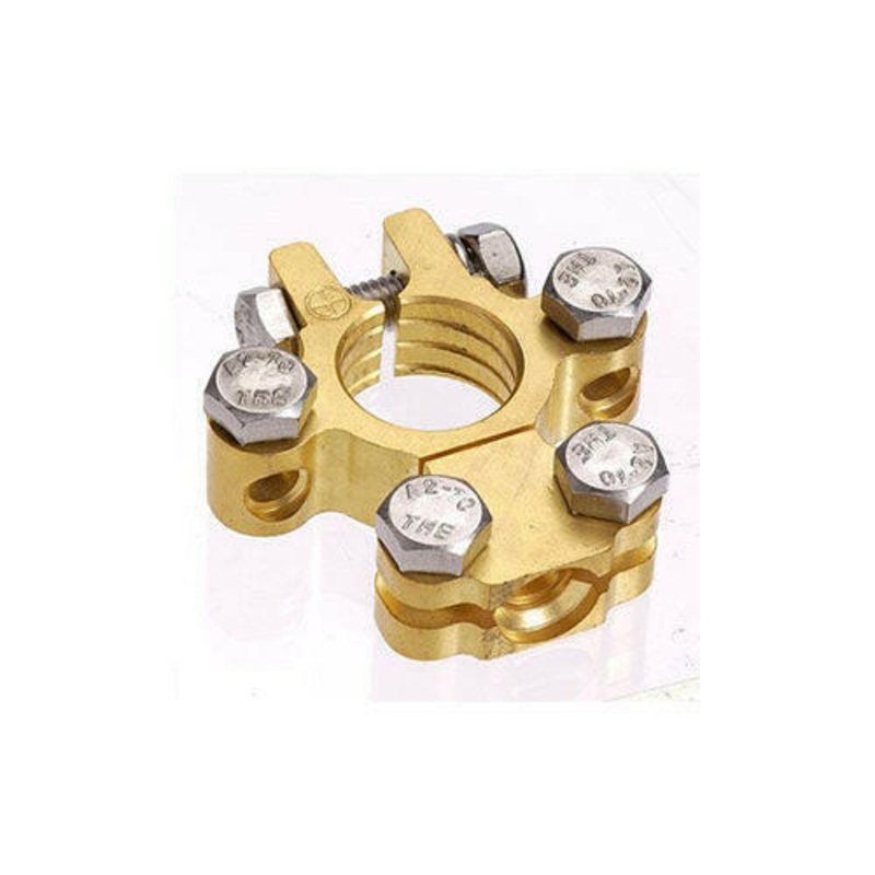 Projecta Brass Saddle Battery Terminal with Dual Auxiliary (Pos) BT620-P1