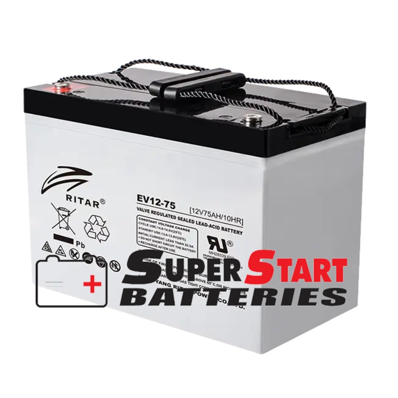 Ritar EV12-75 12V 75Ah AGM Deep Cycle Battery RA12-75EV