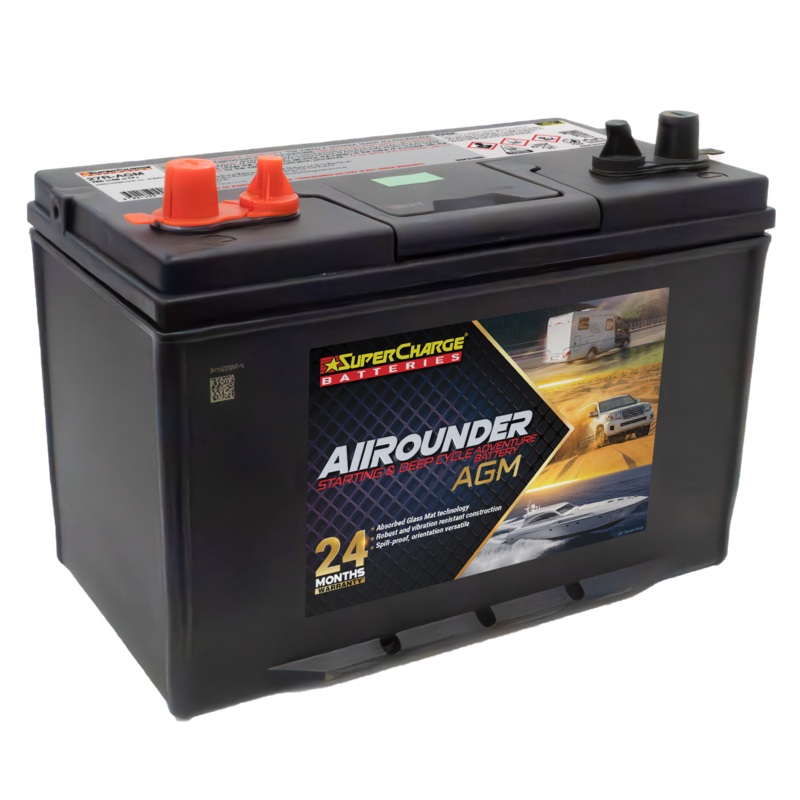 SUPERCHARGE ALLROUNDER 27R-AGM 90AH AGM Dual Purpose battery 750 CCA