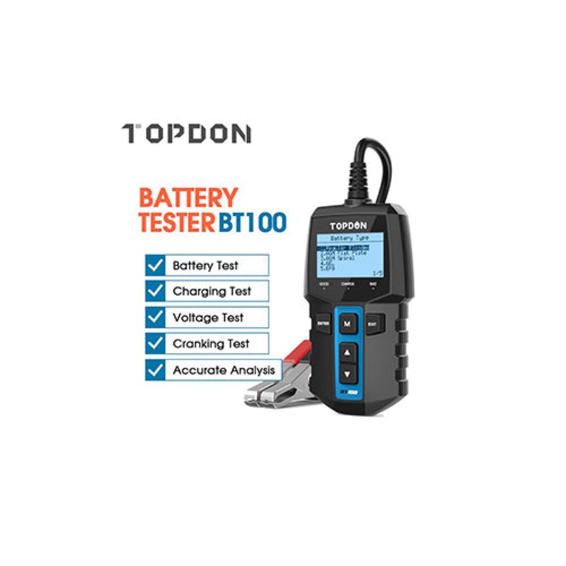 Topdon BT100 12V Battery Tester Analyser 100-2000CCA