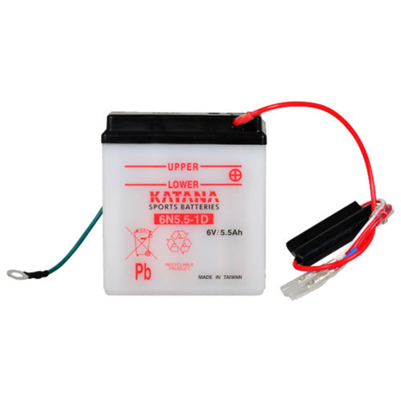6V Katana Motorcycle Battery 6N5.5-1D | 5.5AH, 6-Month Warranty
