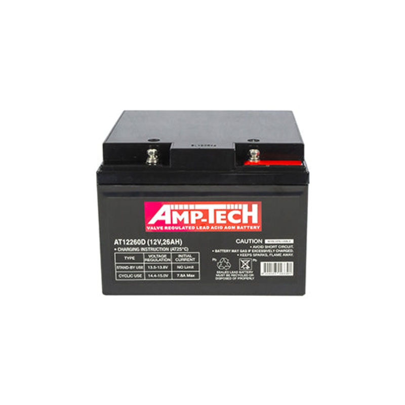 Amptech AT12260D 12V 26Ah AGM Deep Cycle Battery