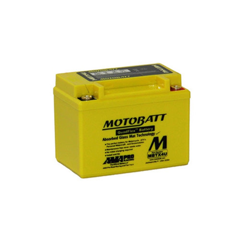 Motobatt MBTX4U 12V 70CCA AGM Battery | YTX4L-BS, YB4L-B