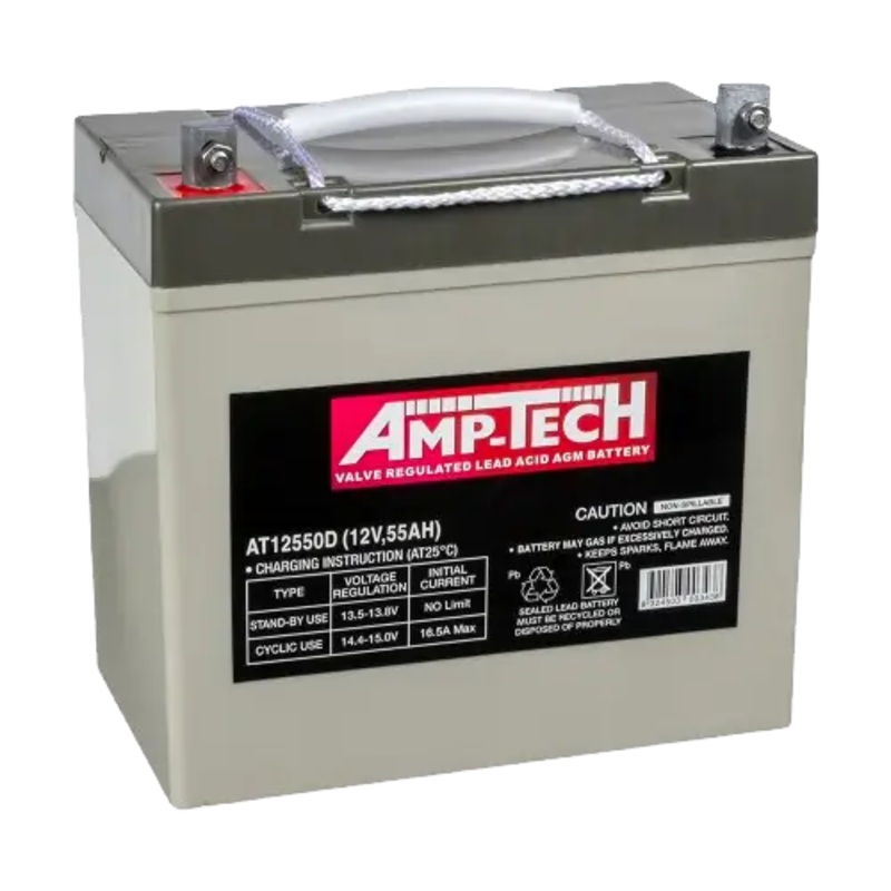Ritar AMPTECH AT12550D 12V 55Ah AGM Deep Cycle Battery