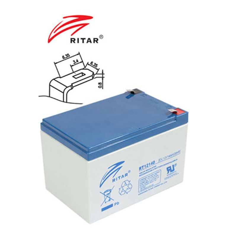 RITAR RT12140EV 12V 14Ah Deep Cycle SLA Kontiki Battery