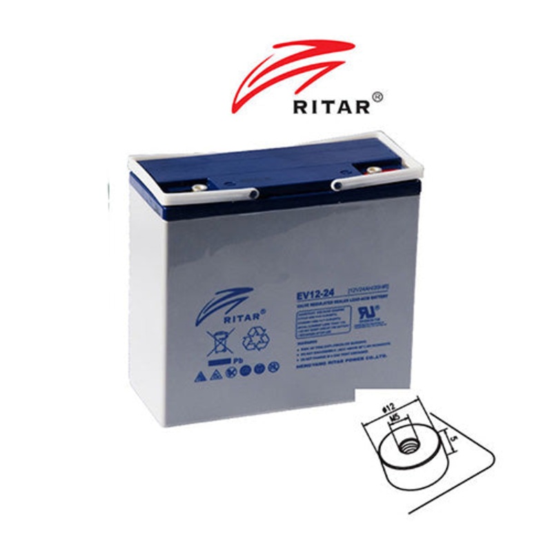 Ritar RT12240EV 12V 24Ah Deep Cycle SLA Battery