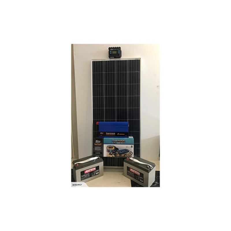 Solar Panel Bundle – 150W Panel, 20A Controller, 2x120Ah Batteries, 2000W Inverter