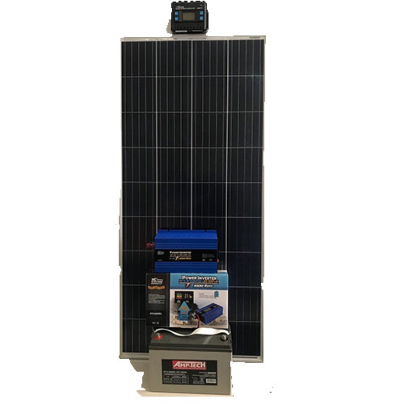 SOLAR PANEL BUNDLE  150w Solar Panel, 20w Controller, 120AH Battery, 1000w inverter