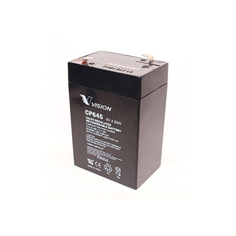 VISION CP645 Sealed Lead Acid Battery 6V 4.5Ah SLA