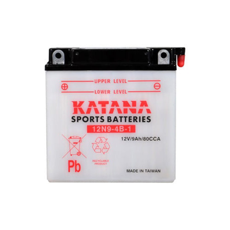 12V Katana Motorcycle Battery 12N9-4B-1 | 85CCA, 9AH, 6-Month Warranty