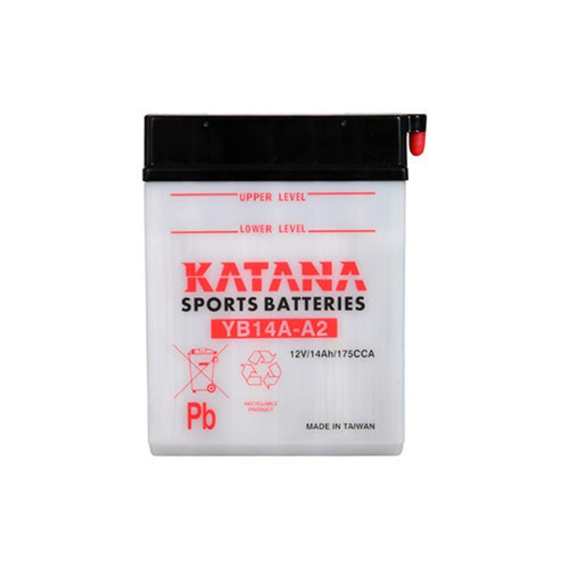 12V Katana YB14A-A2 Conventional Motorcycle Battery 14Ah 175CCA