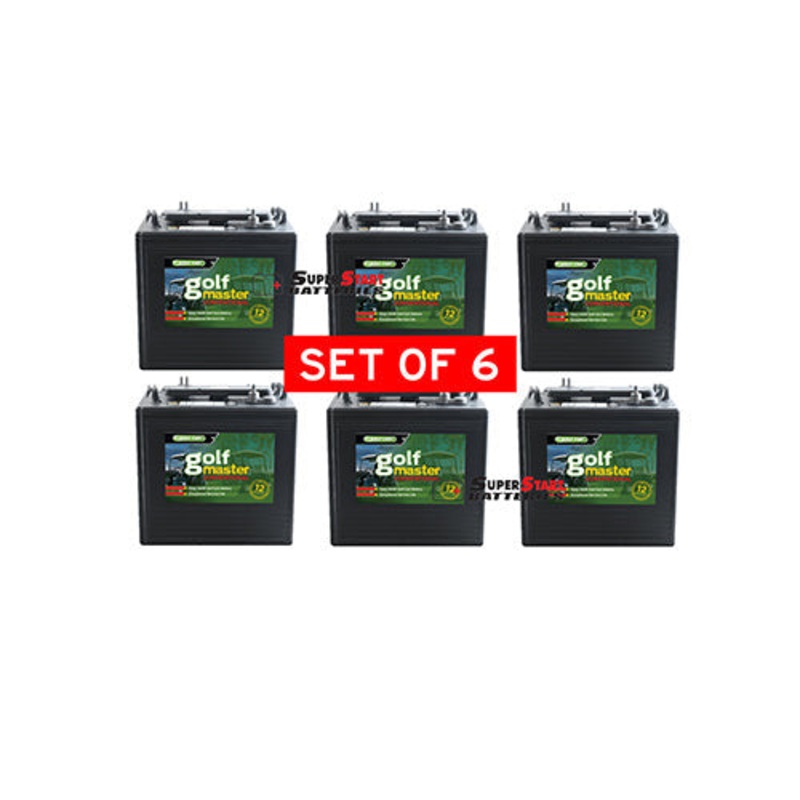 6x 6V Golf Cart Deep Cycle Battery 225Ah – T-105 Replacement