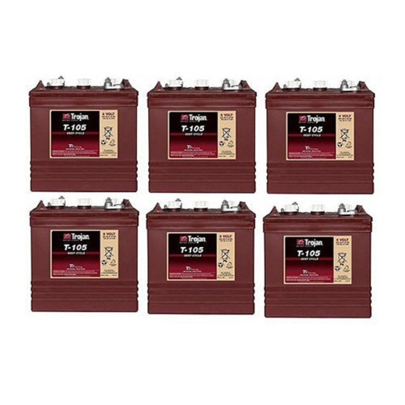6x Trojan T-105 6V 225AH Deep Cycle Batteries