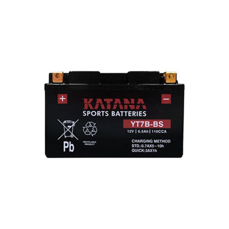 Katana YT7B-BS Premium Maintenance-Free VRLA Motorcycle Battery 12V 6AH – 6-Month Warranty