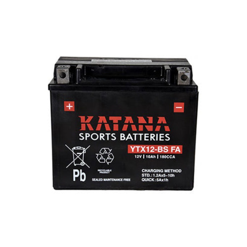 Katana YTX12-BS FA 12V 10Ah Maintenance-Free VRLA Battery – 6-Month Warranty