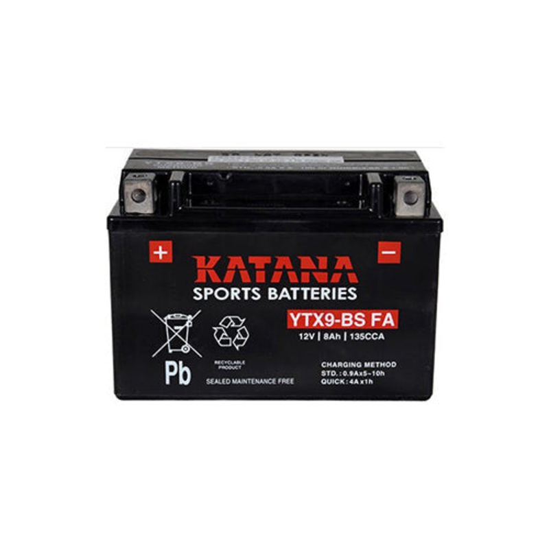 Katana YTX9-BS FA Premium Maintenance-Free VRLA Motorcycle Battery 12V 8AH – 6-Month Warranty