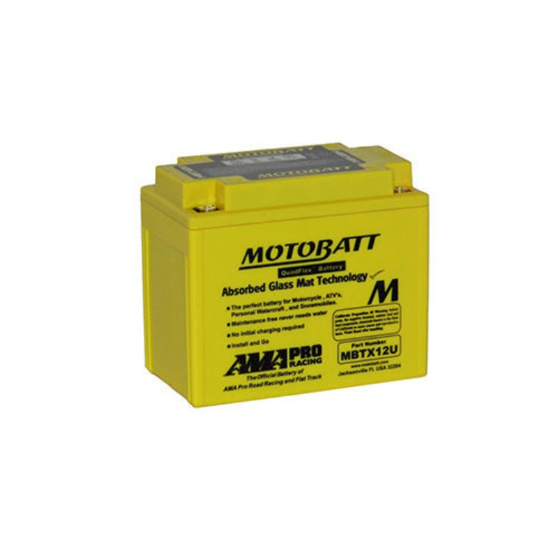 Motobatt Quadflex MBTX12U 12V 200CCA Motorbike Battery | YTX14L-BS, YTX12-BS, YTX14H