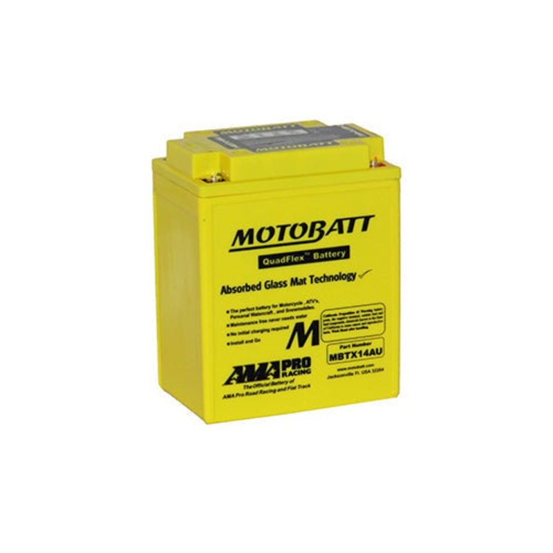 Motobatt Quadflex MBTX14AU 12V 210CCA AGM Motorbike Battery