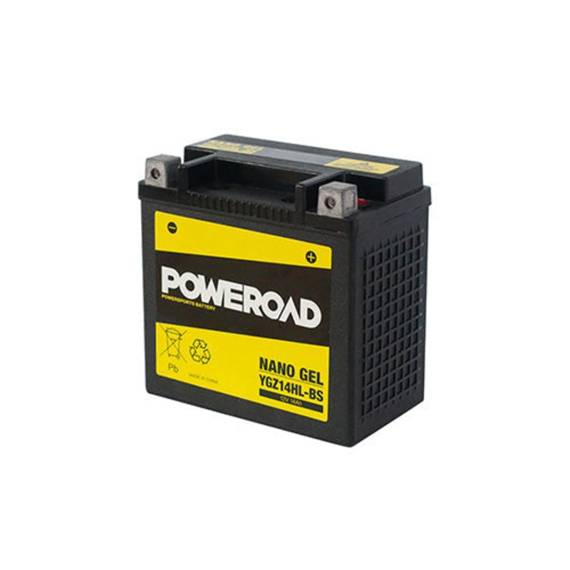 Poweroad Nano Gel Motorbike Battery 12V 14Ah YGZ14HL-BS (YTX14HL-BS)