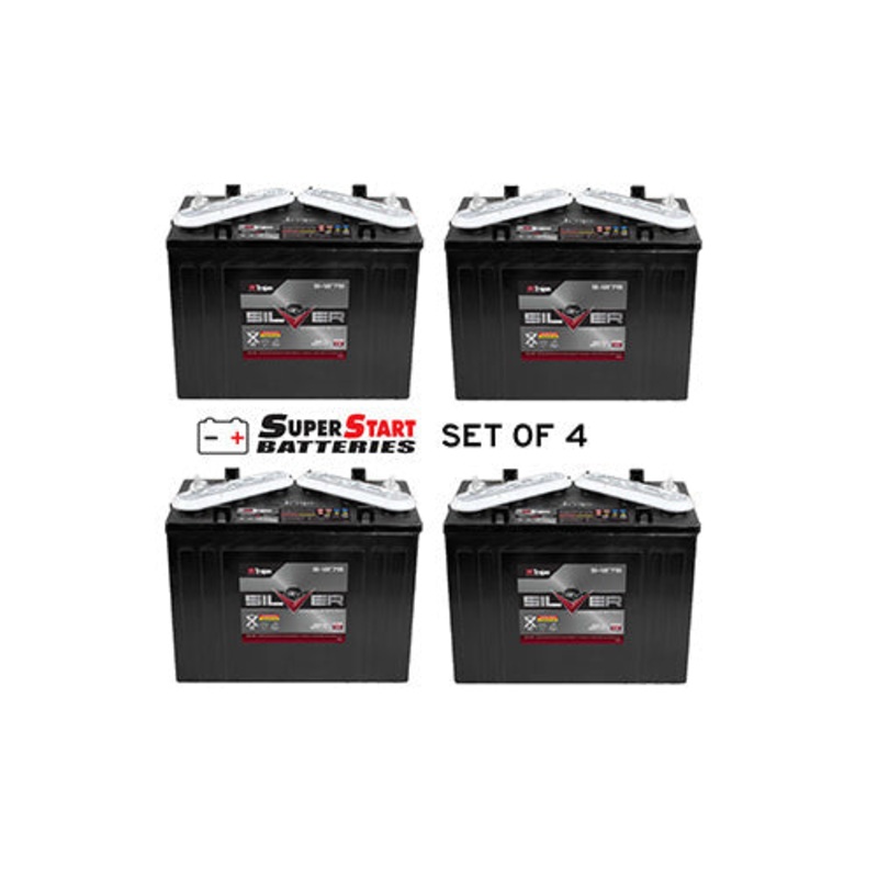 Set of 4 Trojan S-1275 Golf Cart Batteries 12V 145Ah
