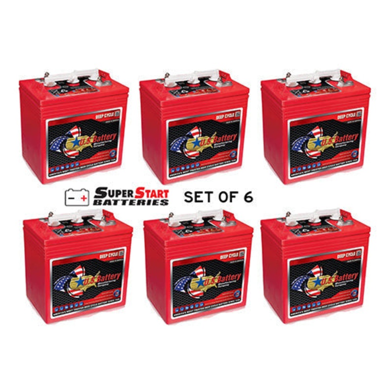 Set of 6  US 2000 6V 220AH Deep Cycle Batteries