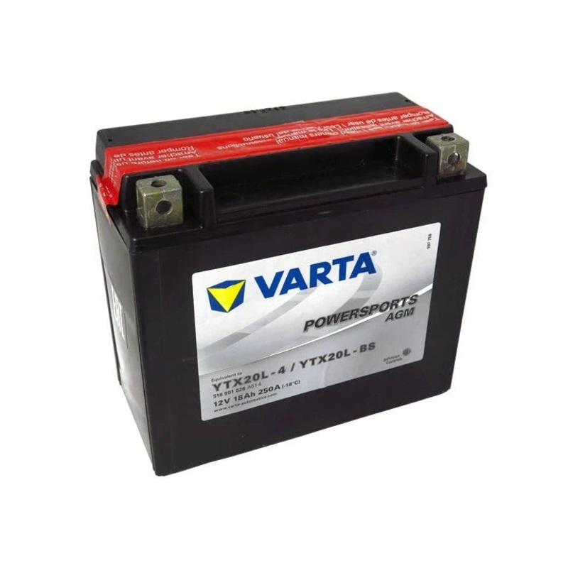 VARTA YTX20L-BS AGM Motorbike Battery – 12V 18Ah 250CCA
