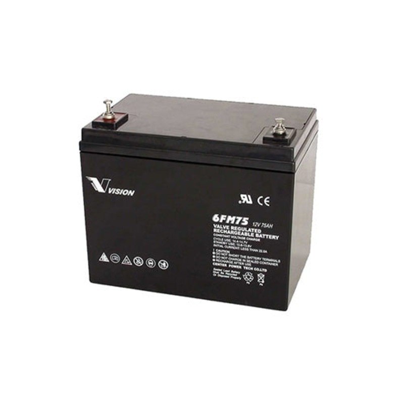 VISION 6FM75 12V 75AH AGM Deep Cycle Battery  Mobility Scooter Battery
