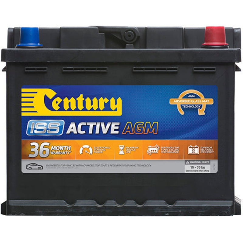 Century DIN53LH AGM 640 CCA 12V Car Battery – Start-Stop AGM, 24-Month Warranty