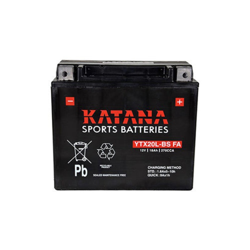 Katana YTX20L-BS FA Premium Maintenance-Free VRLA Motorcycle Battery 12V 18AH – 6-Month Warranty