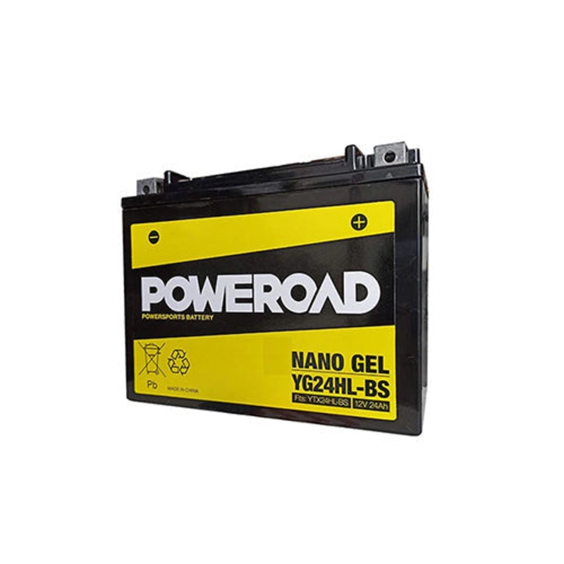 Poweroad Nano Gel Motorbike Battery 12V 24Ah YG24HL-BS