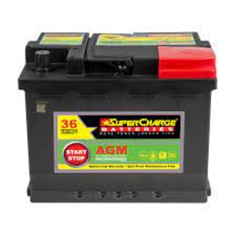 SuperCharge MF55HSS Start-Stop AGM Battery, 12V 680 CCA, 36-Month Warranty