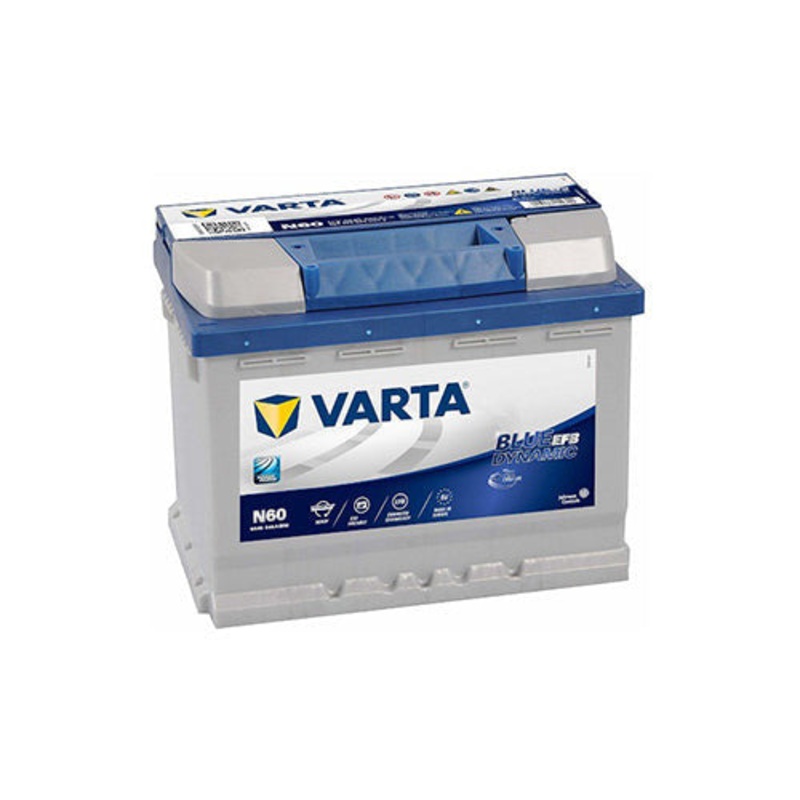 Varta N60 Blue Dynamic EFB Battery, 12V, 640 CCA, Start-Stop, 2-Year Warranty