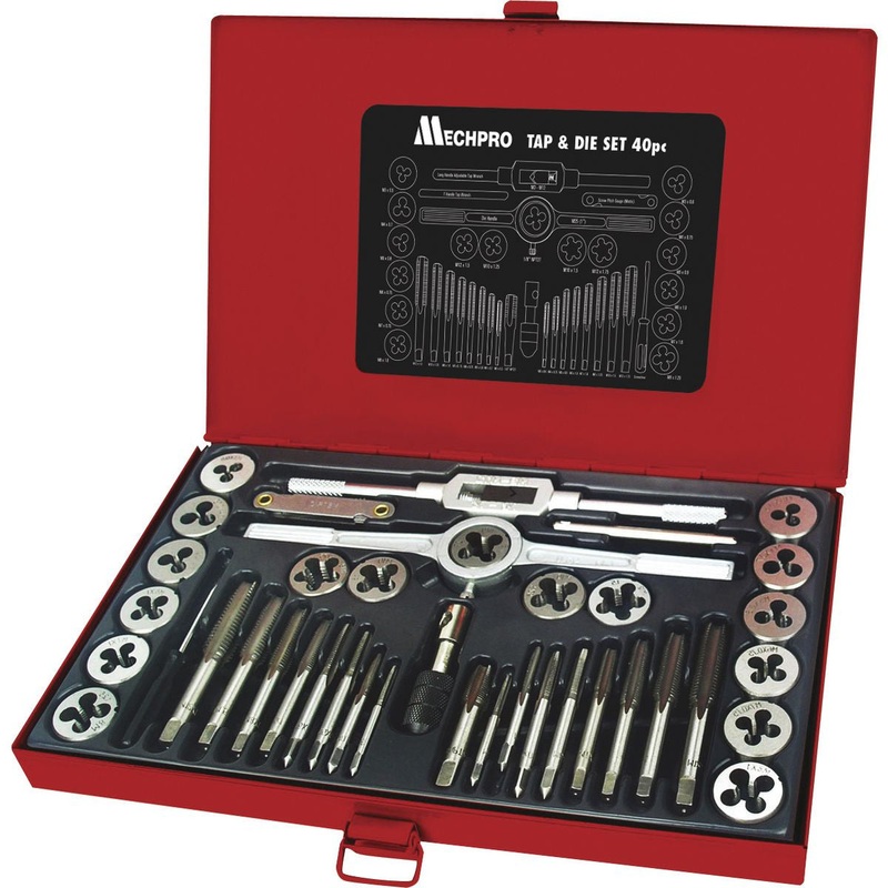 Mechpro 40pc Tap and Die Set | Professional Threading Tool Kit – MPST115S