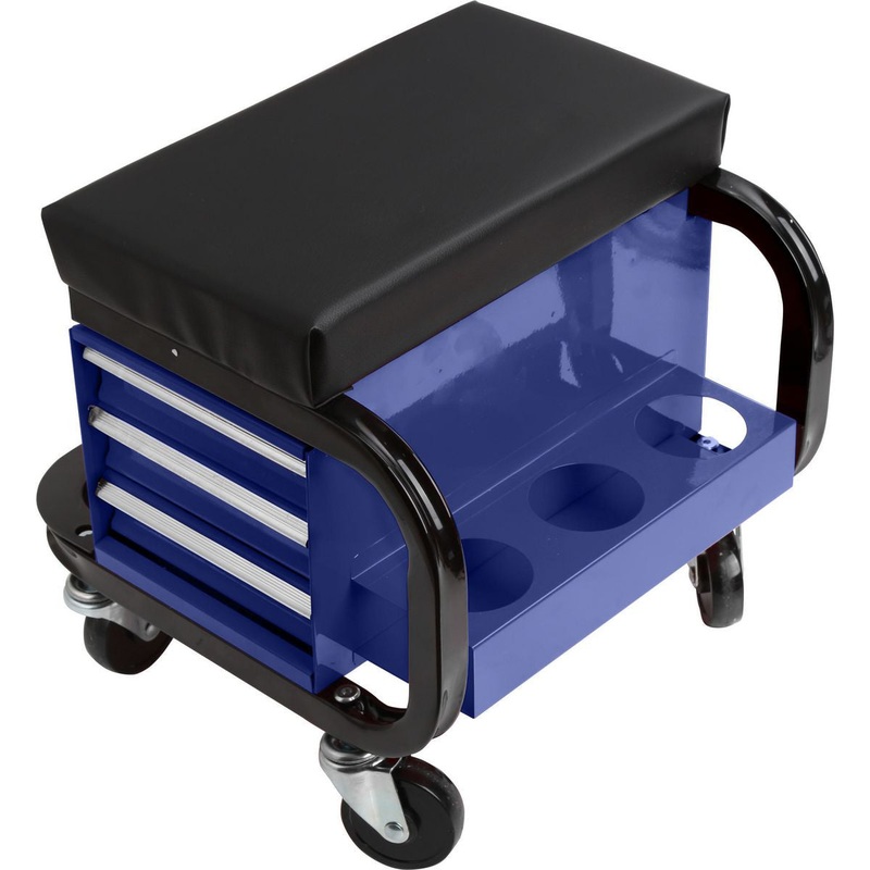 Mechpro Blue 3 Drawer Roller Seat  MPBGS1
