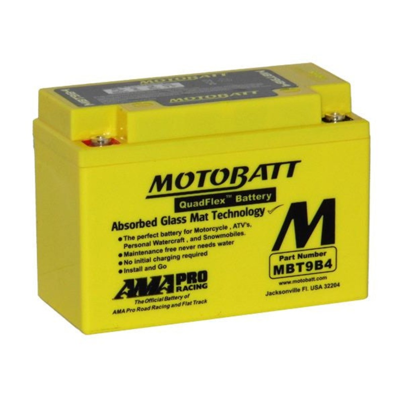 Motobatt Quadflex MBT12B4 12V 175CCA Motorbike Battery | YT12B-BS, YT12B4